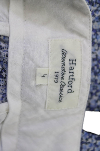 Hartford Women Cropped Ankle Floral Blue Cotton Pants Size 4