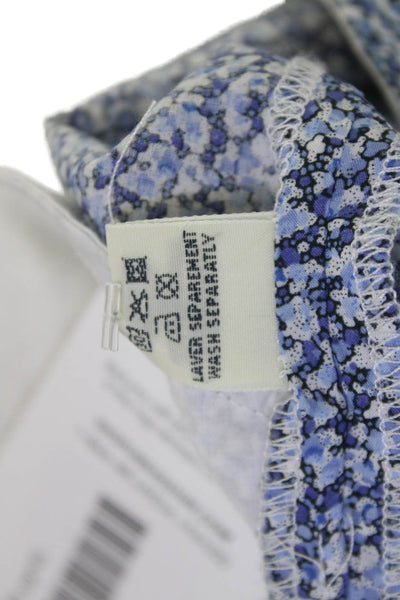 Hartford Women Cropped Ankle Floral Blue Cotton Pants Size 4