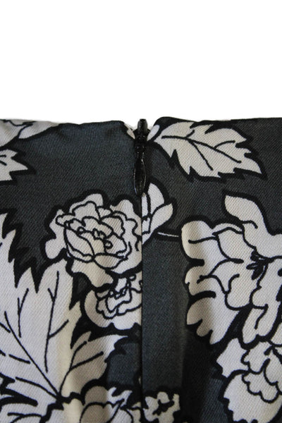 Arket, Women Sheath Dress Black 3/4 Sleeve Crew Neck Floral Size 38