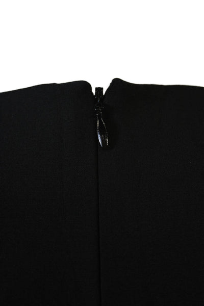 COS Women Shift Dress Black Wool Blend Crew Neck Long Sleeve Size 12