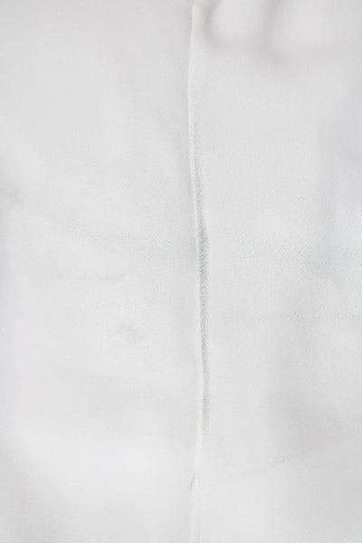 Massimo Dutti Women Shift Dress Mini White Sleeveless Mock Neck Button Size M