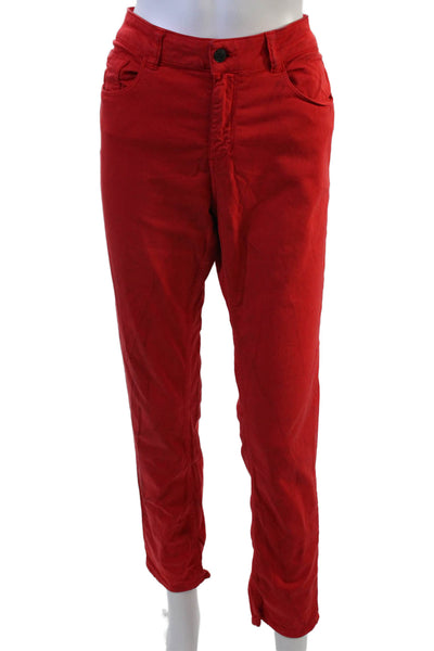 Comptoir Des Cotonniers Women Ankle Cropped Pants Red Size 42