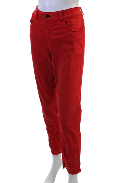 Comptoir Des Cotonniers Women Ankle Cropped Pants Red Size 42