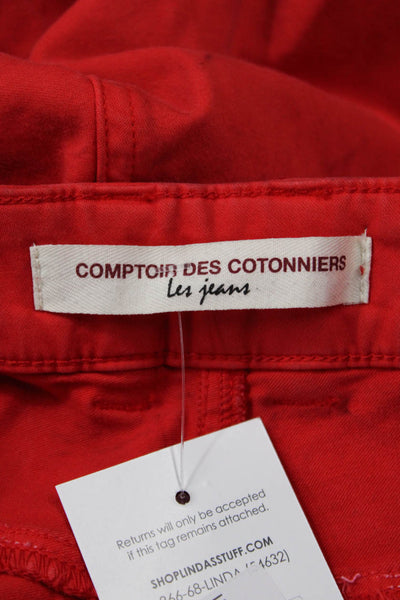 Comptoir Des Cotonniers Women Ankle Cropped Pants Red Size 42