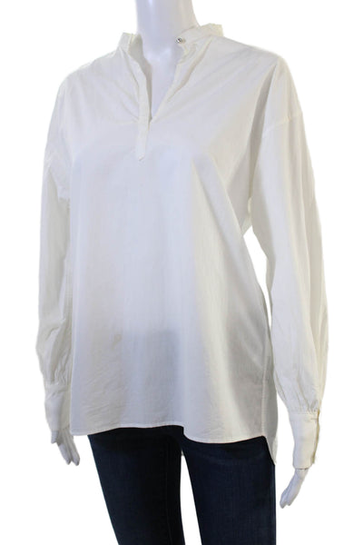 Ba&Sh Women Tunic White 100% Cotton Long Sleeve Button Cuff Size 0