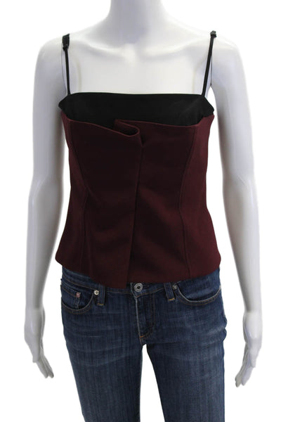 Kimberly Taylor Women Cropped Camisole Black Solid Polyester Size S