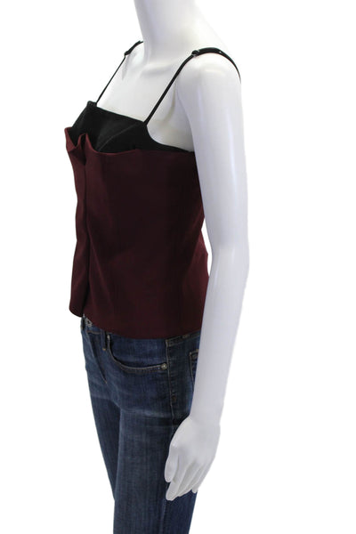 Kimberly Taylor Women Cropped Camisole Black Solid Polyester Size S