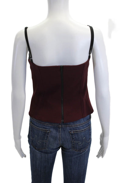 Kimberly Taylor Women Cropped Camisole Black Solid Polyester Size S