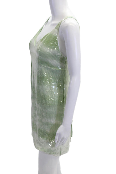 Zara Women Green 90s Slip Mini V-Neck Knee Dress Size S
