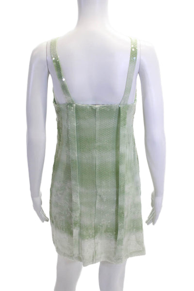 Zara Women Green 90s Slip Mini V-Neck Knee Dress Size S