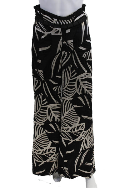 Azulu Womens Paperbag Pants Black Hook & Eye Beach Size S