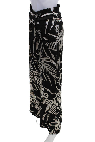 Azulu Womens Paperbag Pants Black Hook & Eye Beach Size S