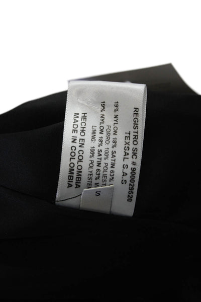 Azulu Womens Paperbag Pants Black Hook & Eye Beach Size S