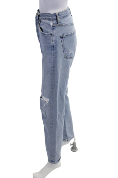 Agolde Unisex Straight High Rise Light Blue Jeans Size 24