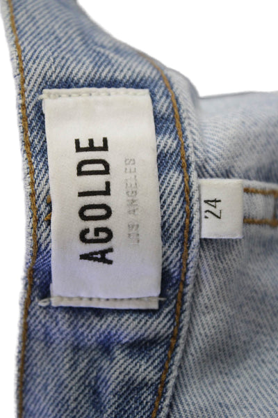 Agolde Unisex Straight High Rise Light Blue Jeans Size 24