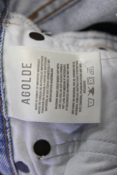 Agolde Unisex Straight High Rise Light Blue Jeans Size 24