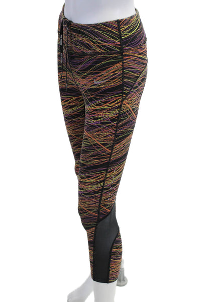 Nike Womens Cropped Colorful Graphic Print Leggings Black Size XS
