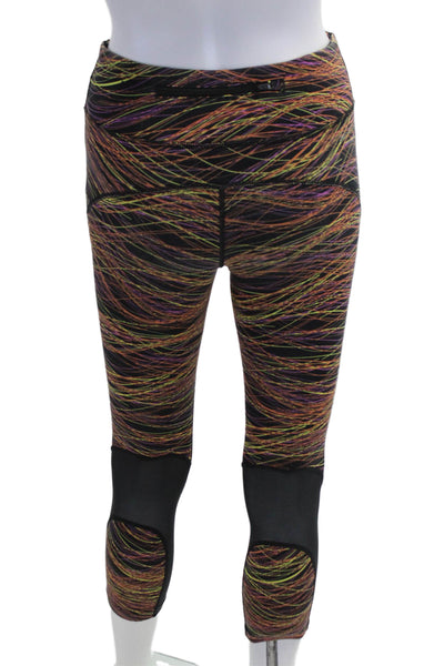 Nike Womens Cropped Colorful Graphic Print Leggings Black Size XS
