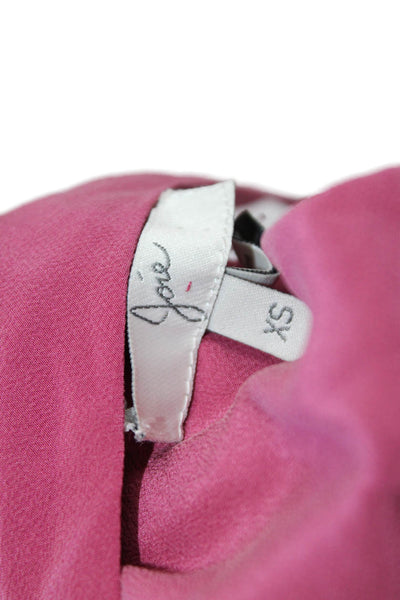Joie Women Pink Mini Wrap Silk V-Neck Dress Size XS