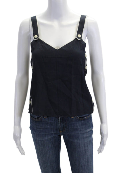 Rag & Bone Women Dark Blue V-Neck Camisole 100% Viscose Size 2XS