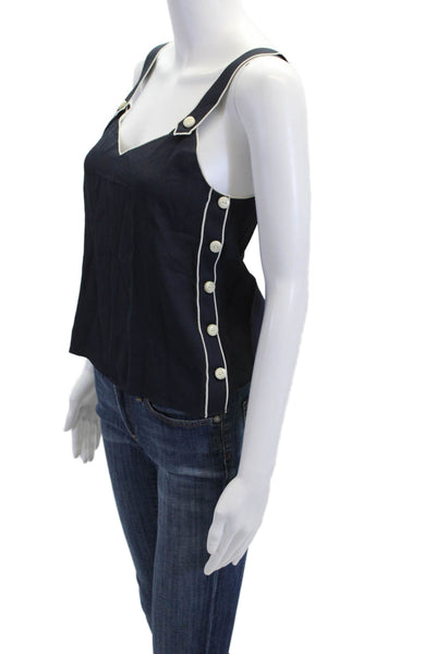 Rag & Bone Women Dark Blue V-Neck Camisole 100% Viscose Size 2XS