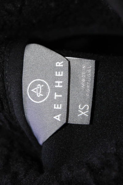 Aether Women Black Wool-Blend High Neck Zip Jacket Size XS