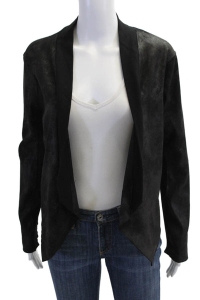 Velvet by Graham & Spencer Women Black Blazer Rayon Blend Long Sleeve Size S