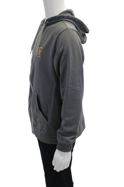 Adidas Mens Full-Zip Hoodie Gray Size M