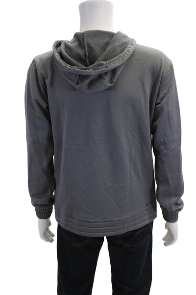 Adidas Mens Full-Zip Hoodie Gray Size M