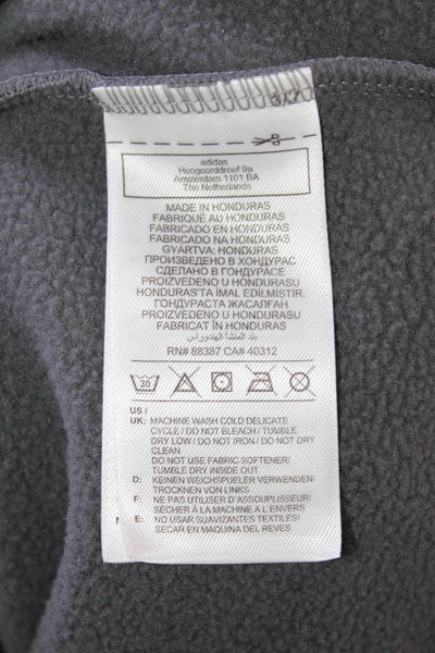Adidas Mens Full-Zip Hoodie Gray Size M