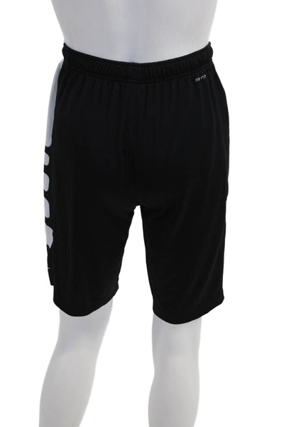 Nike Mens Sweat Shorts Black Graphic Print Polyester Sports Size XL
