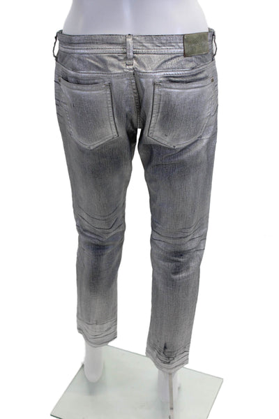Faith Connexion Women Gray Cropped Ankle High Rise Jeans Size 30