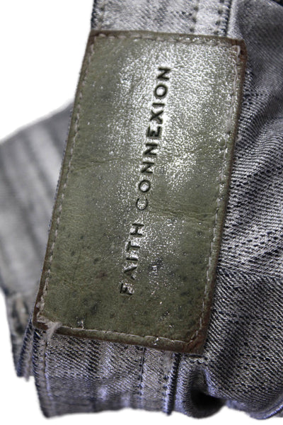 Faith Connexion Women Gray Cropped Ankle High Rise Jeans Size 30