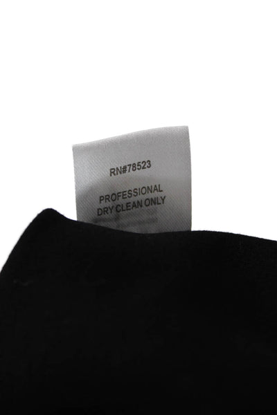 Luii Women Black Collared Button Jacket 3/4 Sleeve Classic Size L