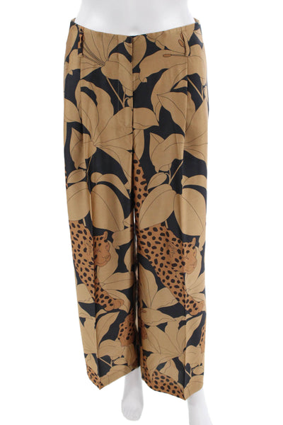 Ann Taylor Womens Beige Animal Print Dress Pants Size 4P