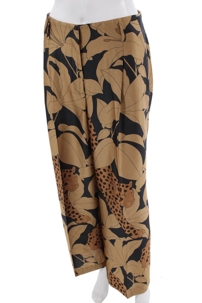Ann Taylor Womens Beige Animal Print Dress Pants Size 4P