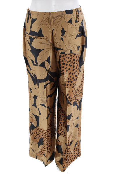 Ann Taylor Womens Beige Animal Print Dress Pants Size 4P