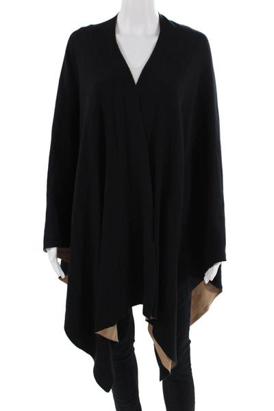J. Mclaughlin Womens Black V-Neck Cape Sweater Size M