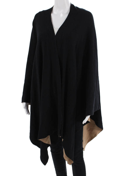 J. Mclaughlin Womens Black V-Neck Cape Sweater Size M