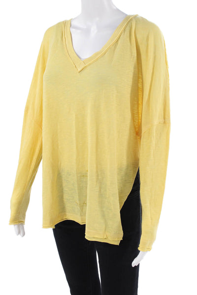 We The Free Women Bohemian V-Neck Long Sleeve Tunic Yellow Size M