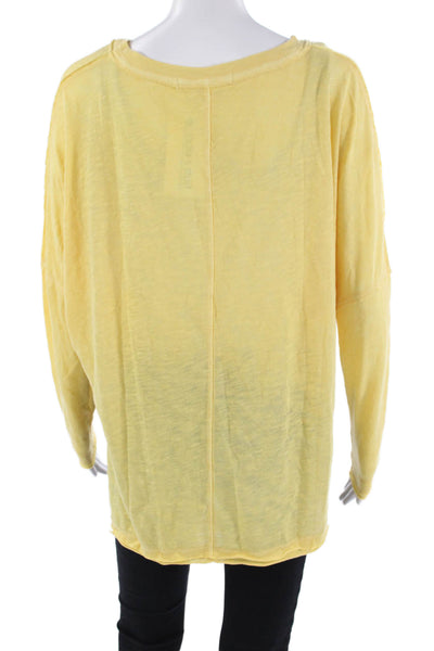 We The Free Women Bohemian V-Neck Long Sleeve Tunic Yellow Size M