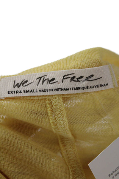 We The Free Women Bohemian V-Neck Long Sleeve Tunic Yellow Size M