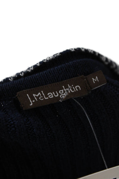 J. Mclaughlin Womens Dark Blue Cardigan Crew Neck Long Sleeve Size M