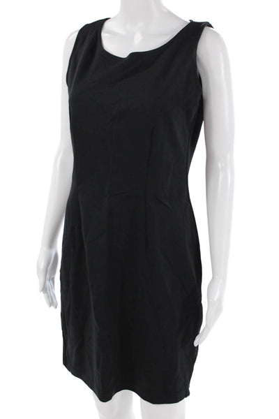 Tibi Womens Sheath Dress Black Sleeveless Round Neck Knee-Length Size 8