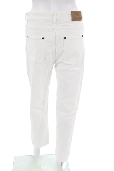 Etro Unisex Boyfriend White High-Rise Cotton Designer Jeans Size 31