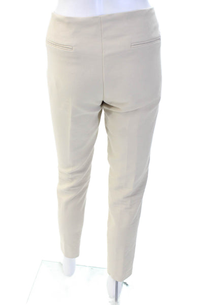 Zara Women Ankle Dress Pants Beige Cotton Blend Zip Size M