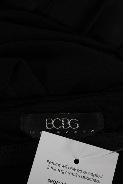 BCBGMAXAZRIA Womens Black V-Neck Camisole Basic Polyester Blend Size L