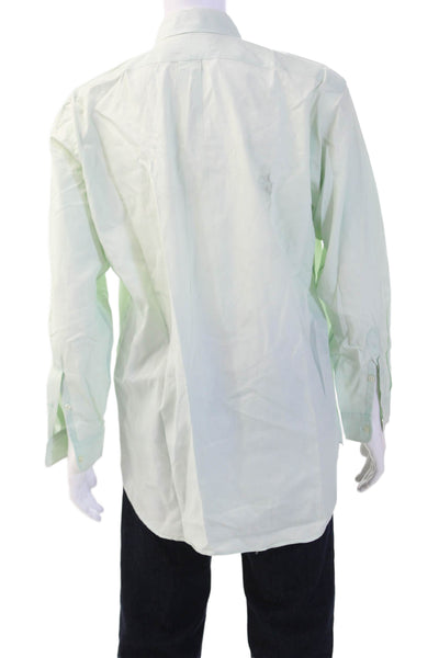 Polo Ralph Lauren Mens Button Front Long Sleeve Collared Shirt Green Size Medium