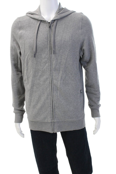 Mack Weldon Men Full-Zip Hoodie Gray Cotton Blend Size M
