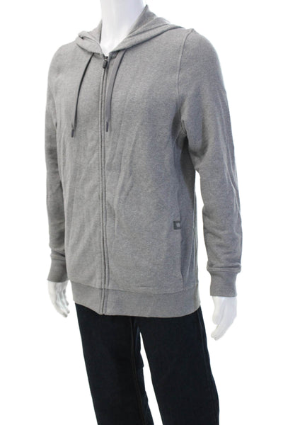 Mack Weldon Men Full-Zip Hoodie Gray Cotton Blend Size M